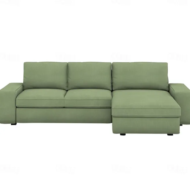 100% Cotton 3 Seater 4 Seater Sofa Cover with Armrests Solid Color Quilted Cotton Slipcovers KIVcover LITB PRIME cover