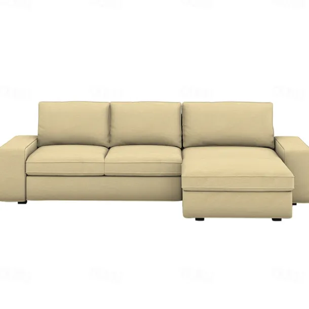 100% Cotton 3 Seater 4 Seater Sofa Cover with Armrests Solid Color Quilted Cotton Slipcovers KIVcover LITB PRIME cover