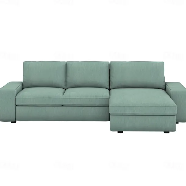 100% Cotton 3 Seater 4 Seater Sofa Cover with Armrests Solid Color Quilted Cotton Slipcovers KIVcover LITB PRIME cover