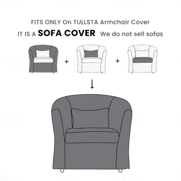 100% Cotton Armchair Cover Solid Color Quilted Cotton Slipcovers TULLcover LITB PRIME cover
