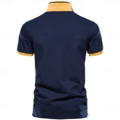 100% Cotton Badge Embroidery Polo Shirt for Men Short-sleeved Patchwork Men's Polos Quality Summer Brand Men Clothing