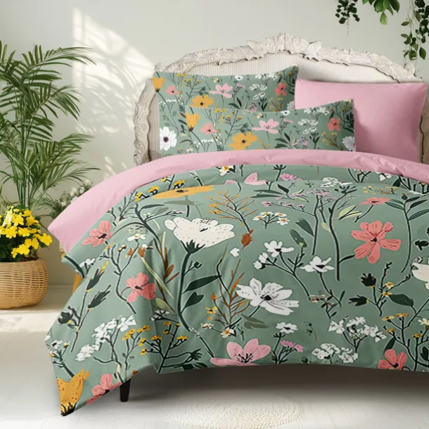 100% Cotton Duvet Cover Set Floral Pattern Comforter Set Soft 3-Piece Luxury Bedding Set Home Decor Gift King Queen Full Sizehree Piece Set Inspired by William Morris
