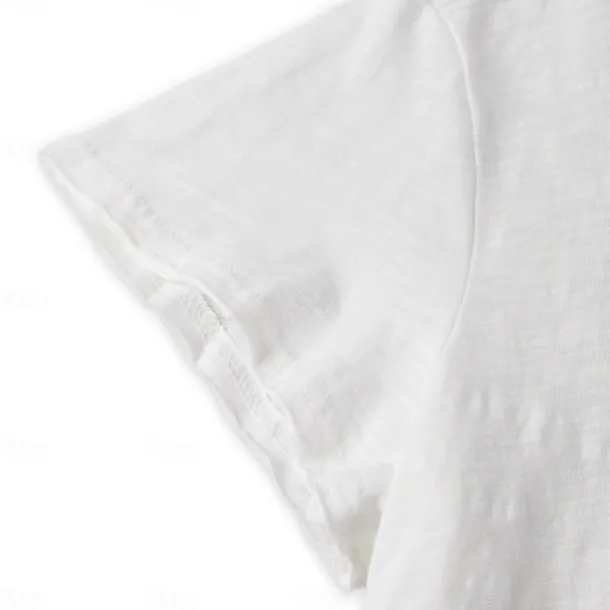 100% Cotton Men's Casual T Shirt Plain Crew Neck Summer Tee Street Holiday Short Sleeve Raw Edges Fashion Casual Comfortable Top Tee