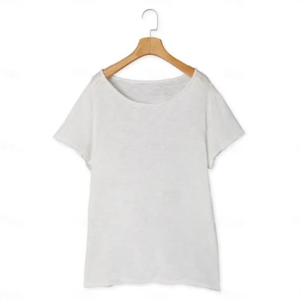 100% Cotton Men's Casual T Shirt Plain Crew Neck Summer Tee Street Holiday Short Sleeve Raw Edges Fashion Casual Comfortable Top Tee