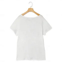 100% Cotton Men's Casual T Shirt Plain Crew Neck Summer Tee Street Holiday Short Sleeve Raw Edges Fashion Casual Comfortable Top Tee