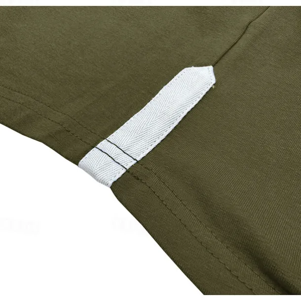 100% Cotton Men's Polo Shirt Golf Polo Formal Work Classic Long Sleeve Color Block Button Summer Spring & Fall Army Green Dark Grey Black Burgundy Navy Blue Polo Shirt
