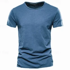 100% Cotton Men's T-shirt Fashion Cut Design Soild Tops Tees Short Sleeve Summer T Shirt For Men