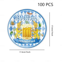 100 Count Paper Plates 7 inche OR 9 inche Dinner Paper Plates Dessert Paper Plates Ideal for oktoberfest oktoberfest theme Dinner and Dessert Plates