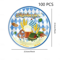 100 Count Paper Plates 7 inche OR 9 inche Dinner Paper Plates Dessert Paper Plates Ideal for oktoberfest oktoberfest theme Dinner and Dessert Plates
