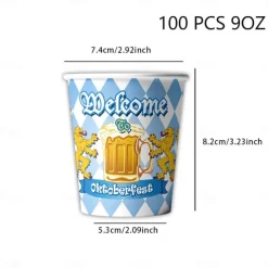 100 Count Paper Plates 7 inche OR 9 inche Dinner Paper Plates Dessert Paper Plates Ideal for oktoberfest oktoberfest theme Dinner and Dessert Plates