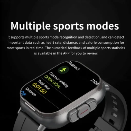 696 D8 Smart Watch 2.01 inch Smartwatch Fitness Running Watch Bluetooth ECG+PPG Pedometer Call Reminder Compatible with Android iOS Women Men Hands-Free Calls Message Reminder IP 67 42mm Watch Case