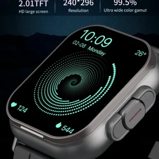 696 D8 Smart Watch 2.01 inch Smartwatch Fitness Running Watch Bluetooth ECG+PPG Pedometer Call Reminder Compatible with Android iOS Women Men Hands-Free Calls Message Reminder IP 67 42mm Watch Case
