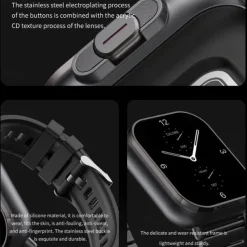 696 D8 Smart Watch 2.01 inch Smartwatch Fitness Running Watch Bluetooth ECG+PPG Pedometer Call Reminder Compatible with Android iOS Women Men Hands-Free Calls Message Reminder IP 67 42mm Watch Case