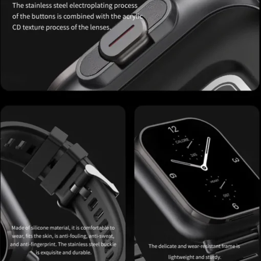 696 D8 Smart Watch 2.01 inch Smartwatch Fitness Running Watch Bluetooth ECG+PPG Pedometer Call Reminder Compatible with Android iOS Women Men Hands-Free Calls Message Reminder IP 67 42mm Watch Case