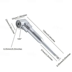105 Degree Angle Head Electric Corner Turner, Electric Screwdriver Hardware Tool Accessories, Corner Electric Device, Elbow Universal Flexible Shaft Corner Screwdriver