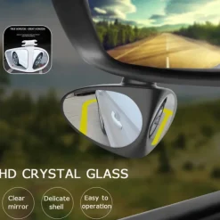 360 Degree Rotatable Side Car Blind Spot Convex Mirror Car Blind Spot Convex Mirror Rearview Parking Safety Auto Exterior Mirror