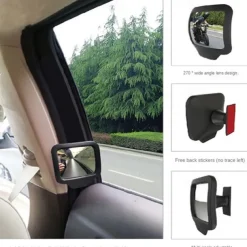 270 Degrees Wide Angle Car Rear Magnet Mirror Car Auxiliary Rearview Mirror Eliminate Blind Point For Car Safety