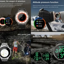 696 DK69 Smart Watch 1.85 inch Smart Band Fitness Bracelet Bluetooth ECG+PPG Pedometer Call Reminder Compatible with Android iOS Men Hands-Free Calls Message Reminder IP 67 52mm Watch Case