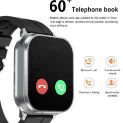 696 D8PRO Smart Watch 2.01 inch Smart Band Fitness Bracelet Bluetooth Pedometer Call Reminder Sleep Tracker Compatible with Android iOS Men Hands-Free Calls Message Reminder Watches with Earbuds IP 67