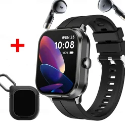 696 D8PRO Smart Watch 2.01 inch Smart Band Fitness Bracelet Bluetooth Pedometer Call Reminder Sleep Tracker Compatible with Android iOS Men Hands-Free Calls Message Reminder Watches with Earbuds IP 67