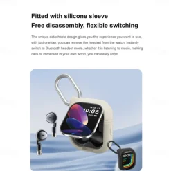 696 D8PRO Smart Watch 2.01 inch Smart Band Fitness Bracelet Bluetooth Pedometer Call Reminder Sleep Tracker Compatible with Android iOS Men Hands-Free Calls Message Reminder Watches with Earbuds IP 67