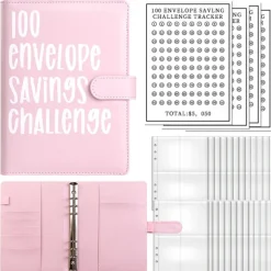 100 Envelopes Money Saving Challenge , Budget Planner Savings Challenge , 2023 New Budget Book Binder With Cash Envelopes ,Savings Challenges Notebook Binders To Save $5,050