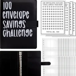 100 Envelopes Money Saving Challenge , Budget Planner Savings Challenge , 2023 New Budget Book Binder With Cash Envelopes ,Savings Challenges Notebook Binders To Save $5,050