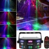 15 Eyes RGB Dj Disco Party Light Indoor Strobe Stage Lighting Effect LED Projector by DMX512 Control and Sound Activated Ravelight for Home Birthday Parties Karaoke KTV