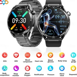 696 F200 Smart Watch 1.55 inch Smart Band Fitness Bracelet Bluetooth Pedometer Call Reminder Sleep Tracker Compatible with Samsung Men Hands-Free Calls Message Reminder IP 67 46mm Watch Case