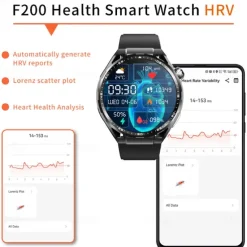 696 F200 Smart Watch 1.55 inch Smart Band Fitness Bracelet Bluetooth Pedometer Call Reminder Sleep Tracker Compatible with Samsung Men Hands-Free Calls Message Reminder IP 67 46mm Watch Case