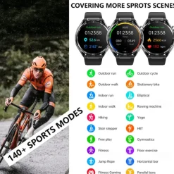 696 F200 Smart Watch 1.55 inch Smart Band Fitness Bracelet Bluetooth Pedometer Call Reminder Sleep Tracker Compatible with Samsung Men Hands-Free Calls Message Reminder IP 67 46mm Watch Case