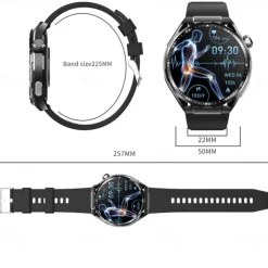 696 F200 Smart Watch 1.55 inch Smart Band Fitness Bracelet Bluetooth Pedometer Call Reminder Sleep Tracker Compatible with Samsung Men Hands-Free Calls Message Reminder IP 67 46mm Watch Case