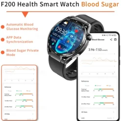 696 F200 Smart Watch 1.55 inch Smart Band Fitness Bracelet Bluetooth Pedometer Call Reminder Sleep Tracker Compatible with Samsung Men Hands-Free Calls Message Reminder IP 67 46mm Watch Case