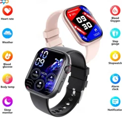 696 F59 Smart Watch 2.1 inch Smart Band Fitness Bracelet Bluetooth Pedometer Call Reminder Sleep Tracker Compatible with Android iOS Women Hands-Free Calls Message Reminder IP 67 38mm Watch Case