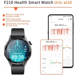 696 F210 Smart Watch 1.55 inch Smart Band Fitness Bracelet Bluetooth ECG+PPG Pedometer Call Reminder Compatible with Android iOS Men Hands-Free Calls Message Reminder IPX-0 48mm Watch Case