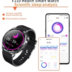 696 F210 Smart Watch 1.55 inch Smart Band Fitness Bracelet Bluetooth ECG+PPG Pedometer Call Reminder Compatible with Android iOS Men Hands-Free Calls Message Reminder IPX-0 48mm Watch Case