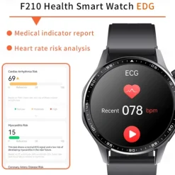 696 F210 Smart Watch 1.55 inch Smart Band Fitness Bracelet Bluetooth ECG+PPG Pedometer Call Reminder Compatible with Android iOS Men Hands-Free Calls Message Reminder IPX-0 48mm Watch Case