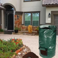34 Gallon Compost Bin Bag, With Sunroof, Zippered Lid And Handle, Reusable Yard Garbage Bag, Yard Garbage Bag, Lawn Bag, Heavy-duty Garden Bag, Compost Bag, Garbage Bin, Outdoor Container