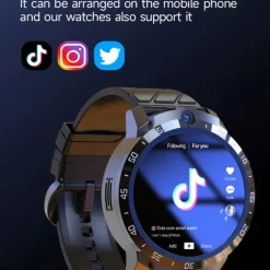2023 Global Version 4G NET Smartwatch Android OS 1000mAH Battery 1.6 Screen Blood Pressure GPS Location Men Smart Watch