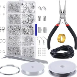 10 Grid Jewelry Accessories Combination Set Open Loop Closed Loop Lobster Clasp Ring Hand Tool Pliers