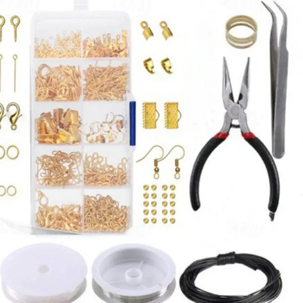 10 Grid Jewelry Accessories Combination Set Open Loop Closed Loop Lobster Clasp Ring Hand Tool Pliers