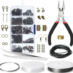 10 Grid Jewelry Accessories Combination Set Open Loop Closed Loop Lobster Clasp Ring Hand Tool Pliers
