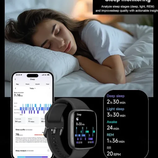 696 GTX20 Smart Watch 1.85 inch Smartwatch Fitness Running Watch Bluetooth Pedometer Call Reminder Sleep Tracker Compatible with Android iOS Women Men Hands-Free Calls Message Reminder IP 67 38mm