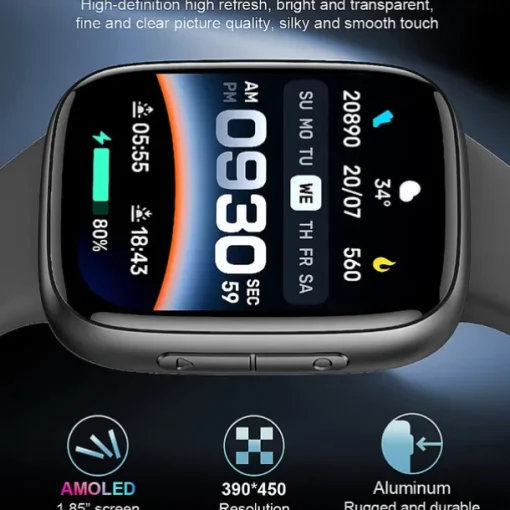 696 GTX20 Smart Watch 1.85 inch Smartwatch Fitness Running Watch Bluetooth Pedometer Call Reminder Sleep Tracker Compatible with Android iOS Women Men Hands-Free Calls Message Reminder IP 67 38mm