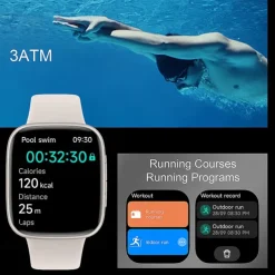 696 GTX20 Smart Watch 1.85 inch Smartwatch Fitness Running Watch Bluetooth Pedometer Call Reminder Sleep Tracker Compatible with Android iOS Women Men Hands-Free Calls Message Reminder IP 67 38mm