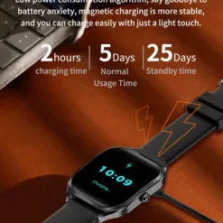 696 H35 Smart Watch 2.02 inch Smart Band Fitness Bracelet Bluetooth Pedometer Call Reminder Sleep Tracker Compatible with Android iOS Men Hands-Free Calls Message Reminder IP 67 44mm Watch Case