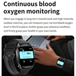 696 H35 Smart Watch 2.02 inch Smart Band Fitness Bracelet Bluetooth Pedometer Call Reminder Sleep Tracker Compatible with Android iOS Men Hands-Free Calls Message Reminder IP 67 44mm Watch Case