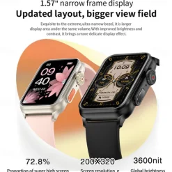 696 H23 Smart Watch 1.57 inch Smart Band Fitness Bracelet Bluetooth Pedometer Call Reminder Sleep Tracker Compatible with Android iOS Women Hands-Free Calls Message Reminder IP 67 31.5mm Watch Case