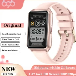 696 H37 Smart Watch 1.57 inch Smart Band Fitness Bracelet Bluetooth Pedometer Call Reminder Sleep Tracker Compatible with Android iOS Women Hands-Free Calls Message Reminder IP 67 30mm Watch Case