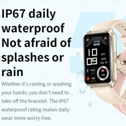 696 H37 Smart Watch 1.57 inch Smart Band Fitness Bracelet Bluetooth Pedometer Call Reminder Sleep Tracker Compatible with Android iOS Women Hands-Free Calls Message Reminder IP 67 30mm Watch Case